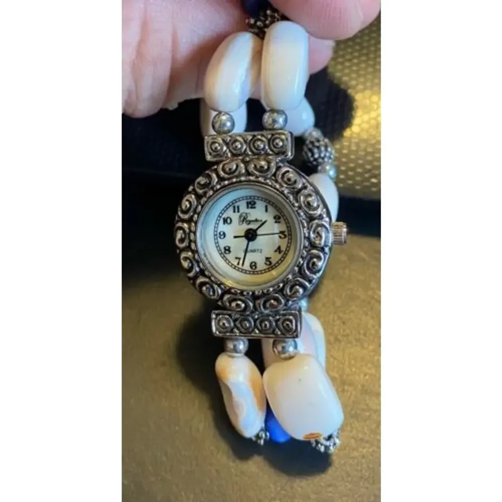 Women's Royalton Watch, Silver Tone with Stone Bracelet Band